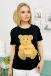 144764 B Yaka Baskili Tshirt